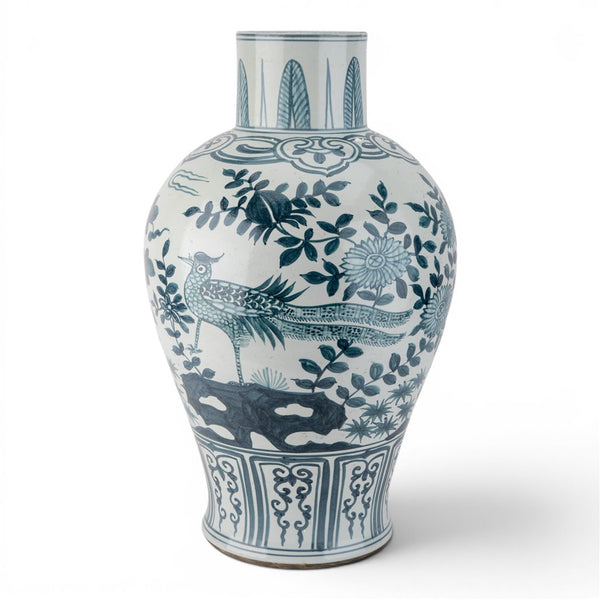 Danny's Fine Porcelain Home Decor Danny's Fine Porcelain Blue & White Porcelain Bird & Floral Vase Elevate Your Home with