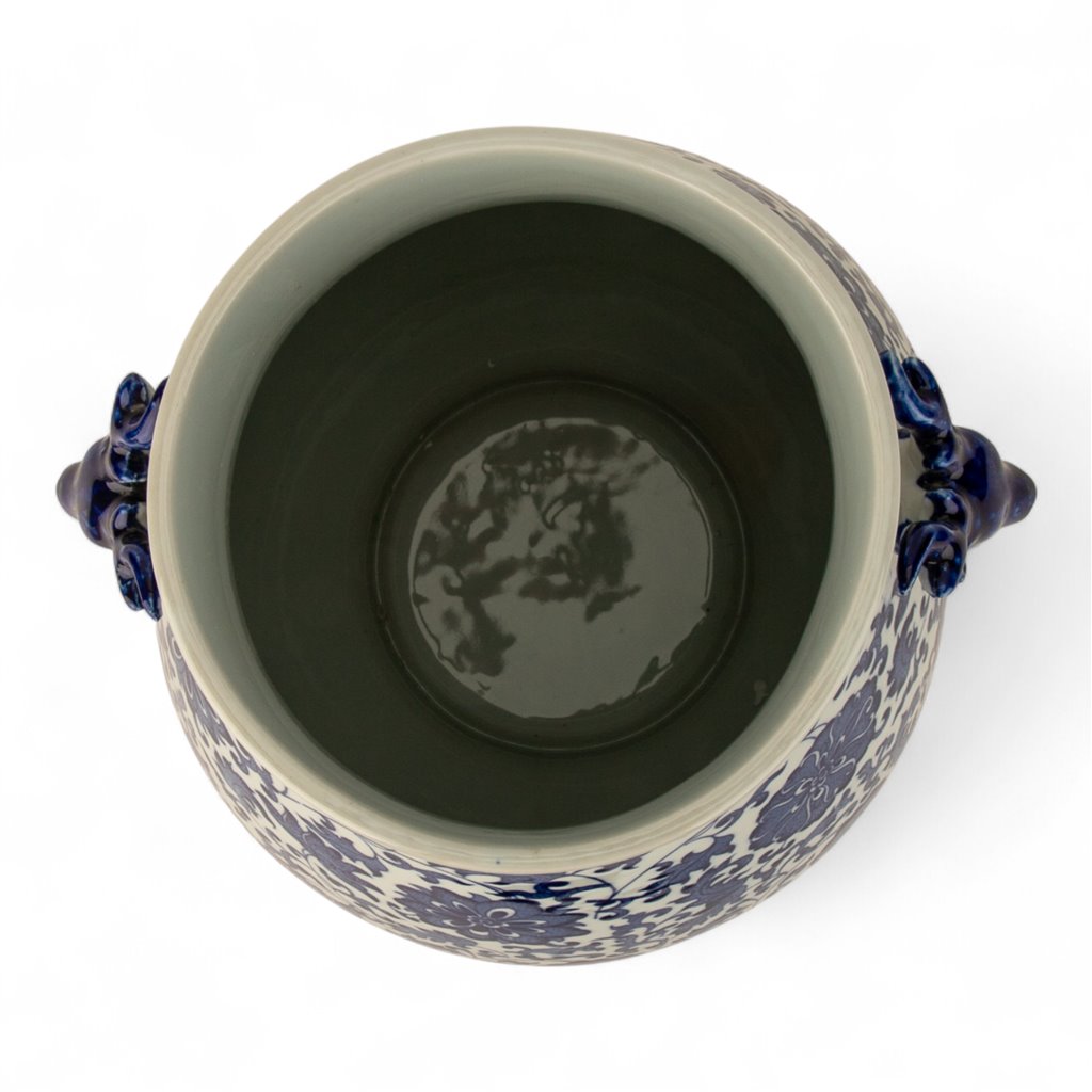 Danny's Fine Porcelain Home Decor Danny's Fine Porcelain Blue & White Round Vase – Deer Motif