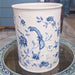 Danny's Fine Porcelain Home Decor Danny's Fine Porcelain Blue & White Round Waste Bin in Embossed Bird Pattern