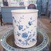 Danny's Fine Porcelain Home Decor Danny's Fine Porcelain Blue & White Round Waste Bin in Embossed Bird Pattern