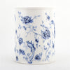 Danny's Fine Porcelain Home Decor Danny's Fine Porcelain Blue & White Round Waste Bin in Embossed Bird Pattern