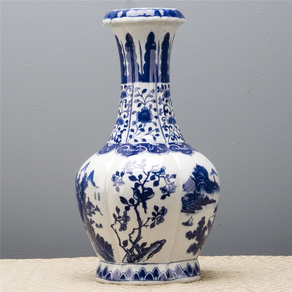 Danny's Fine Porcelain Home Decor Danny's Fine Porcelain Blue & White Scallop Vase