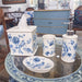 Danny's Fine Porcelain Home Decor Danny's Fine Porcelain Blue & White Square Tissue Box Cover in Embossed Bird Pattern