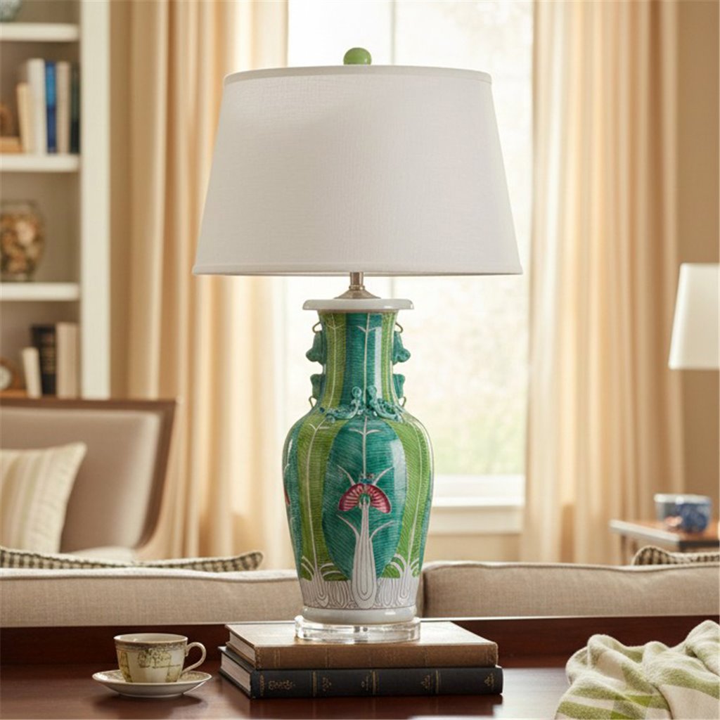 Danny's Fine Porcelain Home Decor Danny's Fine Porcelain Bok Choy Porcelain Vase Lamp-[2-847-19] Elegant Porcelain Vase Lamp Inspired