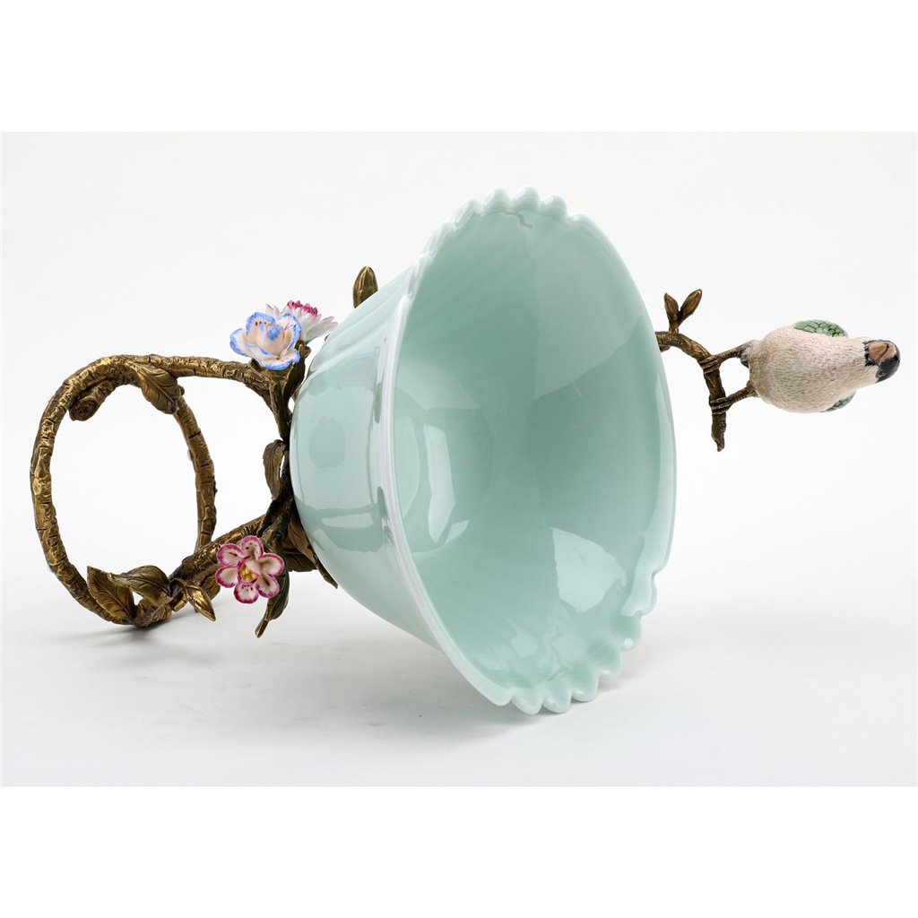 Danny's Fine Porcelain Home Decor Danny's Fine Porcelain Bowl With Bird And Bronze Ormolu 60388