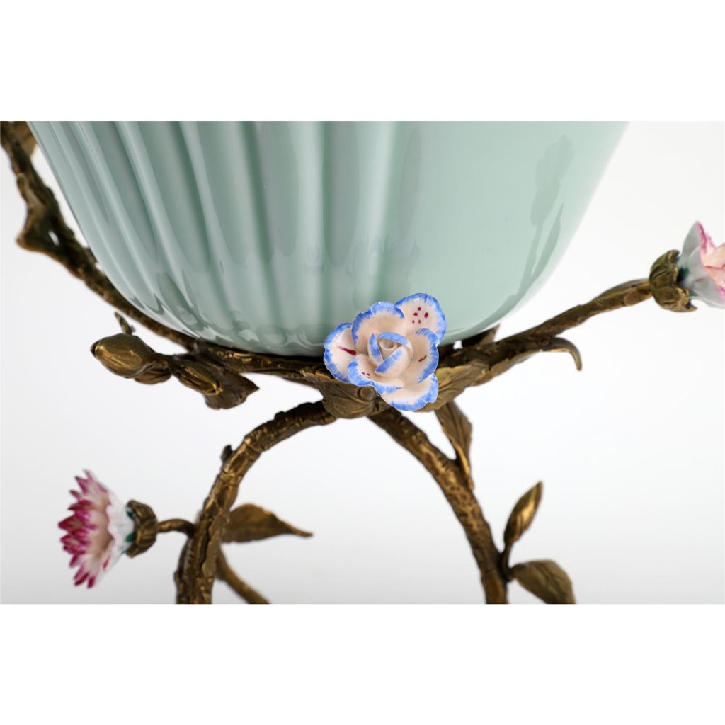 Danny's Fine Porcelain Home Decor Danny's Fine Porcelain Bowl With Bird And Bronze Ormolu 60388