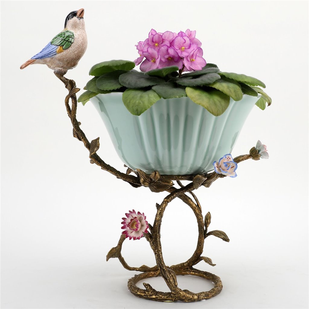 Danny's Fine Porcelain Home Decor Danny's Fine Porcelain Bowl With Bird And Bronze Ormolu 60388