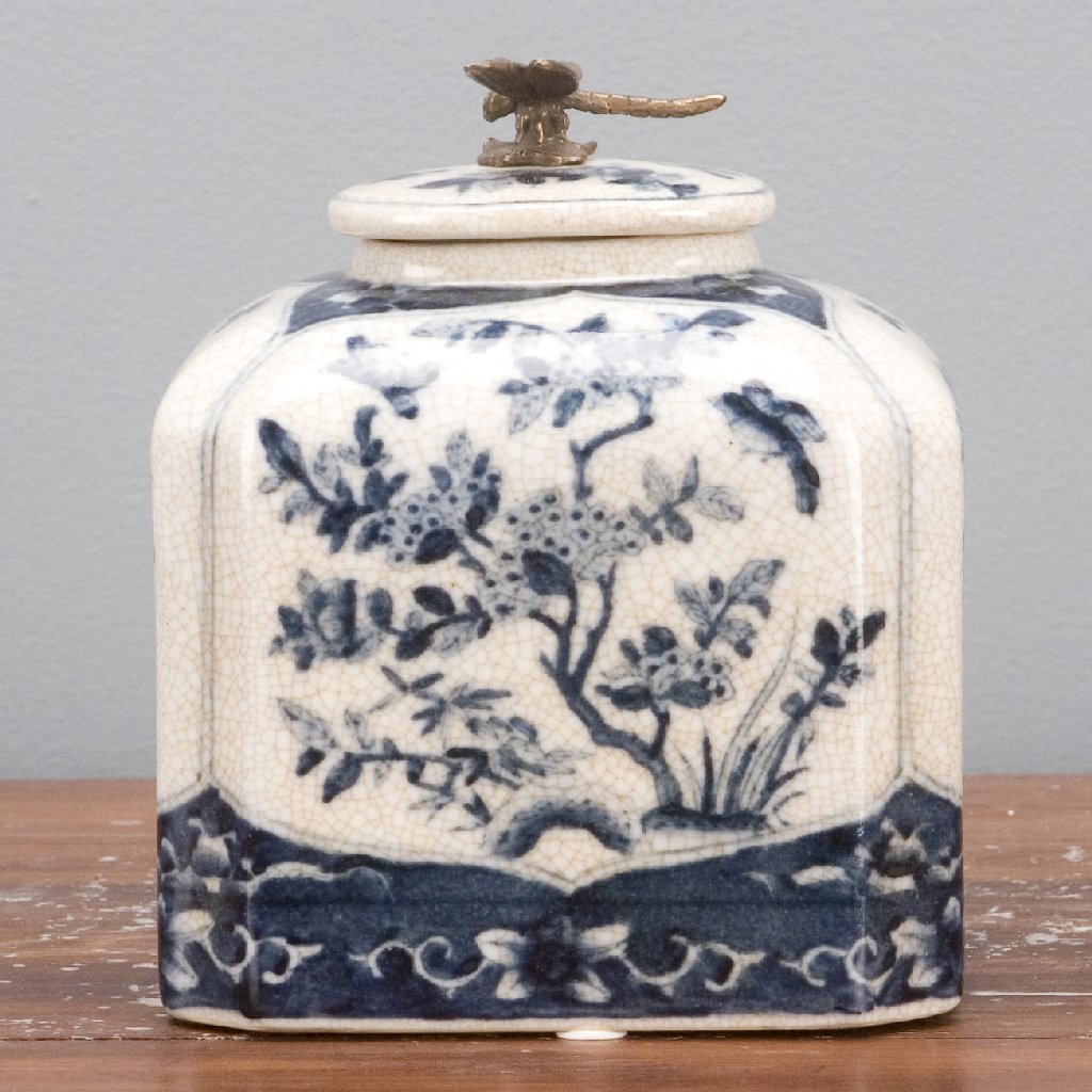 Danny's Fine Porcelain Home Decor Danny's Fine Porcelain Box with Dragonfly Top - Blue & White