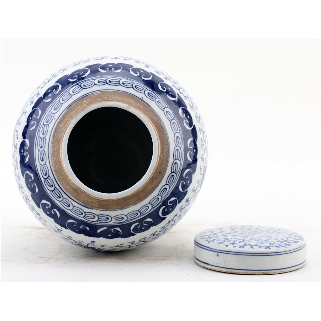 Danny's Fine Porcelain Home Decor Danny's Fine Porcelain Bulb Jar - Flowers - Blue & White Classic
