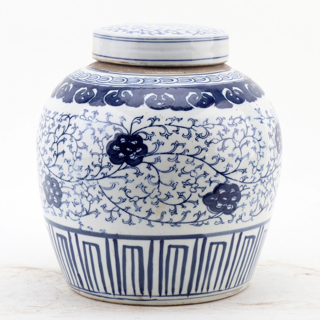 Danny's Fine Porcelain Home Decor Danny's Fine Porcelain Bulb Jar - Flowers - Blue & White Classic