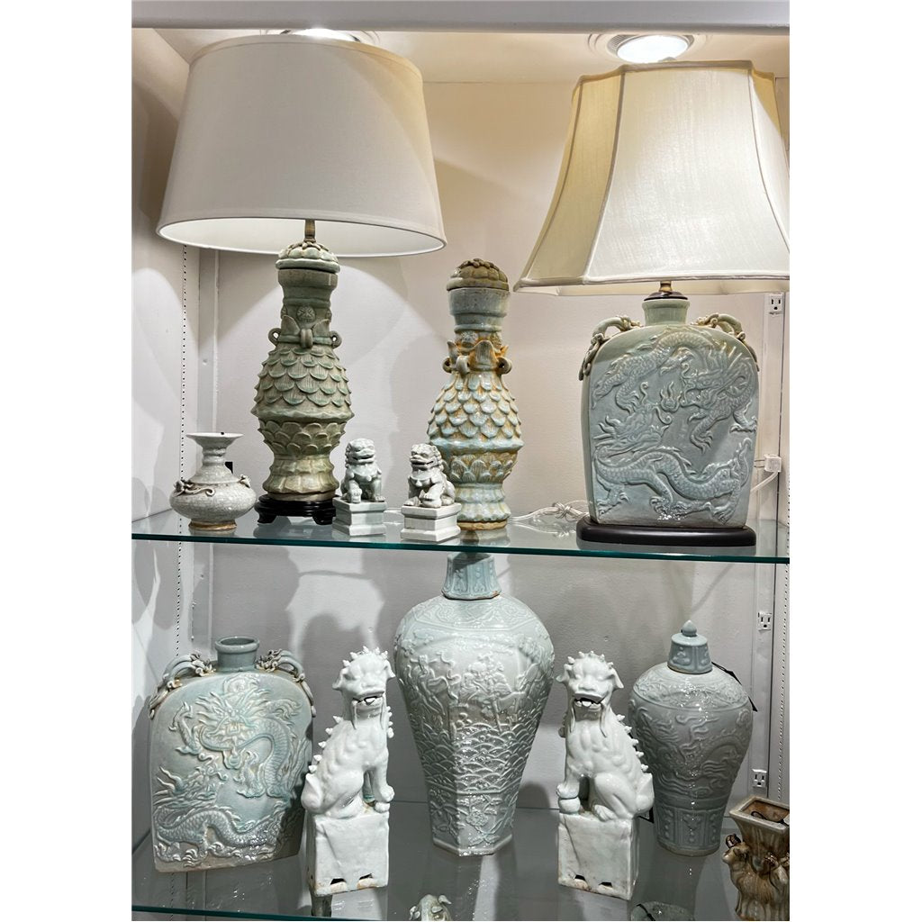 Danny's Fine Porcelain Lighting Danny's Fine Porcelain Celadon Lotus Petal Lamp 50109-L