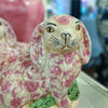 Danny's Fine Porcelain Home Decor Danny's Fine Porcelain Classic Staffordshire Bunnies with A Twist! Lovely Pair of Pink Floral