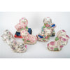 Danny's Fine Porcelain Home Decor Danny's Fine Porcelain Classic Staffordshire Bunnies with A Twist! Lovely Pair of Pink Floral