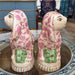 Danny's Fine Porcelain Home Decor Danny's Fine Porcelain Classic Staffordshire Bunnies with A Twist! Lovely Pair of Pink Floral