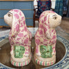 Danny's Fine Porcelain Home Decor Danny's Fine Porcelain Classic Staffordshire Bunnies with A Twist! Lovely Pair of Pink Floral