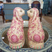 Danny's Fine Porcelain Home Decor Danny's Fine Porcelain Classic Staffordshire Bunnies with A Twist! Lovely Pair of Pink Floral