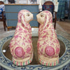 Danny's Fine Porcelain Home Decor Danny's Fine Porcelain Classic Staffordshire Bunnies with A Twist! Lovely Pair of Pink Floral