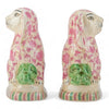 Danny's Fine Porcelain Home Decor Danny's Fine Porcelain Classic Staffordshire Bunnies with A Twist! Lovely Pair of Pink Floral