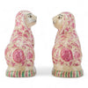 Danny's Fine Porcelain Home Decor Danny's Fine Porcelain Classic Staffordshire Bunnies with A Twist! Lovely Pair of Pink Floral