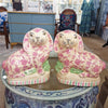 Danny's Fine Porcelain Home Decor Danny's Fine Porcelain Classic Staffordshire Bunnies with A Twist! Lovely Pair of Pink Floral