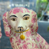Danny's Fine Porcelain Home Decor Danny's Fine Porcelain Classic Staffordshire Dogs with A Twist! Lovely Pair of Pink Floral