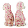 Danny's Fine Porcelain Home Decor Danny's Fine Porcelain Classic Staffordshire Dogs with A Twist! Lovely Pair of Pink Floral