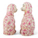 Danny's Fine Porcelain Home Decor Danny's Fine Porcelain Classic Staffordshire Dogs with A Twist! Lovely Pair of Pink Floral