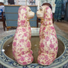 Danny's Fine Porcelain Home Decor Danny's Fine Porcelain Classic Staffordshire Dogs with A Twist! Lovely Pair of Pink Floral