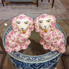 Danny's Fine Porcelain Home Decor Danny's Fine Porcelain Classic Staffordshire Dogs with A Twist! Lovely Pair of Pink Floral