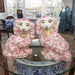 Danny's Fine Porcelain Home Decor Danny's Fine Porcelain Classic Staffordshire Dogs with A Twist! Lovely Pair of Pink Floral