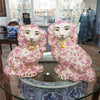 Danny's Fine Porcelain Home Decor Danny's Fine Porcelain Classic Staffordshire Dogs with A Twist! Lovely Pair of Pink Floral