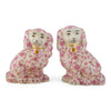 Danny's Fine Porcelain Home Decor Danny's Fine Porcelain Classic Staffordshire Dogs with A Twist! Lovely Pair of Pink Floral