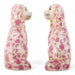 Danny's Fine Porcelain Home Decor Danny's Fine Porcelain Classic Staffordshire Dogs with A Twist! Lovely Pair of Pink Floral