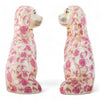 Danny's Fine Porcelain Home Decor Danny's Fine Porcelain Classic Staffordshire Dogs with A Twist! Lovely Pair of Pink Floral