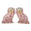 Danny's Fine Porcelain Home Decor Danny's Fine Porcelain Classic Staffordshire Dogs with A Twist! Lovely Pair of Pink Floral