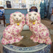 Danny's Fine Porcelain Home Decor Danny's Fine Porcelain Classic Staffordshire Dogs with A Twist! Lovely Pair of Pink Floral