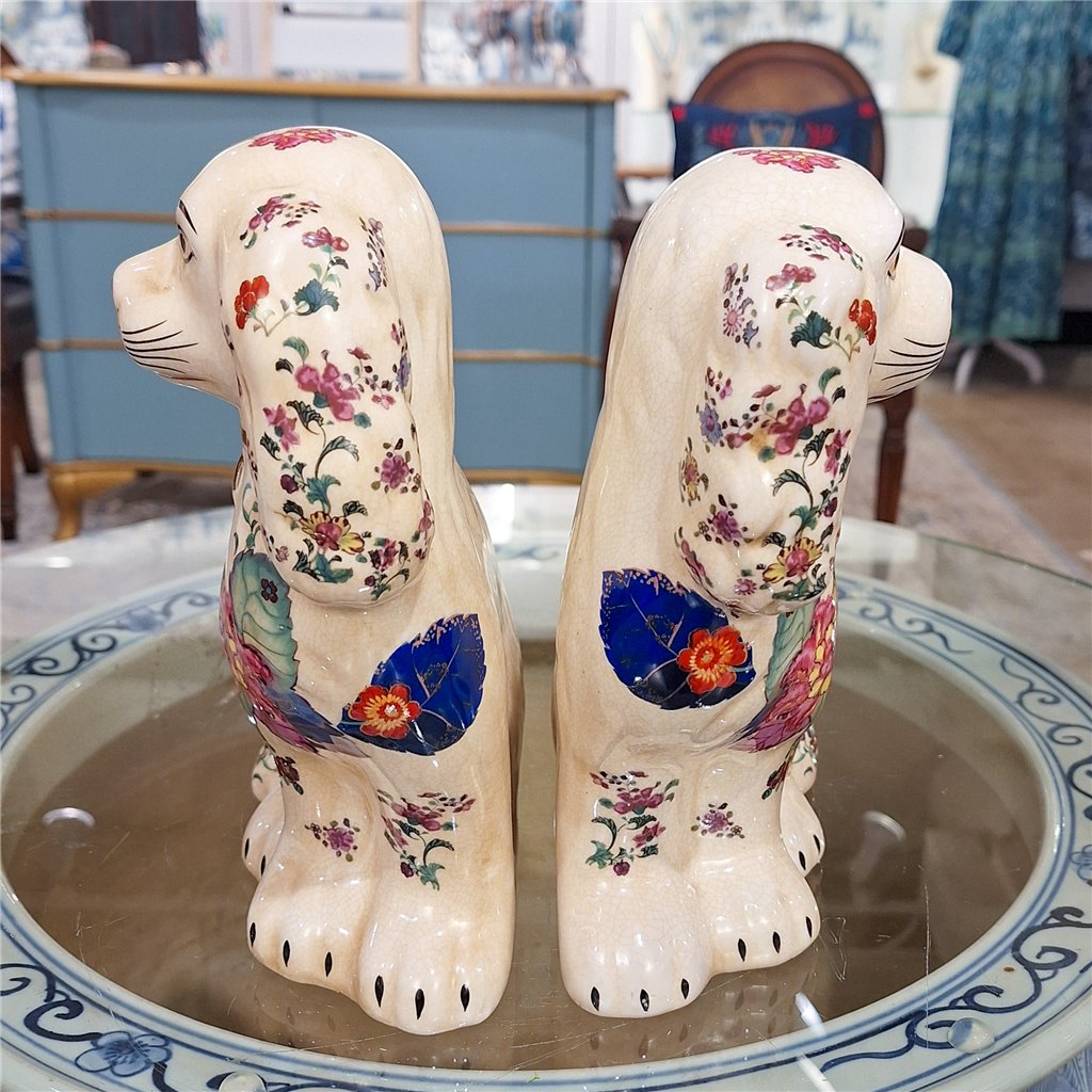 Danny's Fine Porcelain Home Decor Danny's Fine Porcelain Classic Staffordshire Dogs with A Twist! Pair of Porcelain 41344