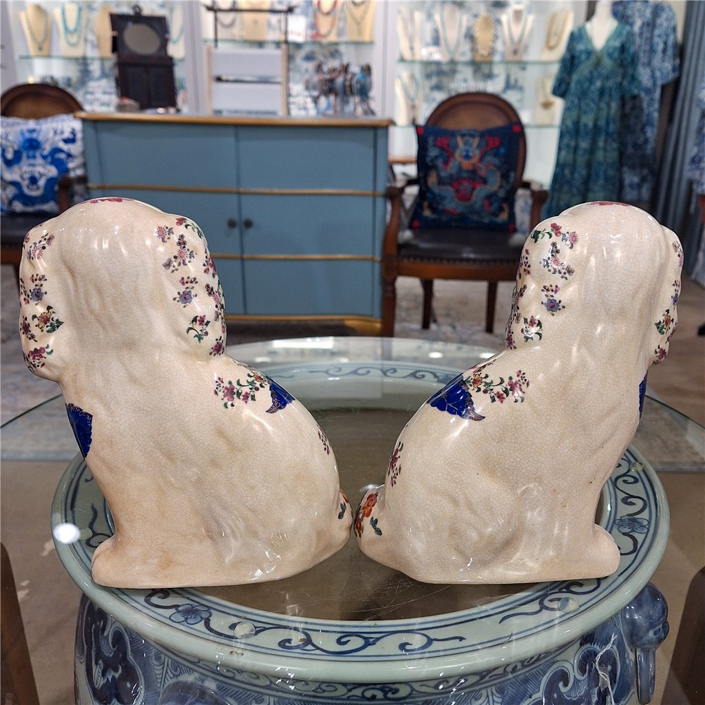 Danny's Fine Porcelain Home Decor Danny's Fine Porcelain Classic Staffordshire Dogs with A Twist! Pair of Porcelain 41344
