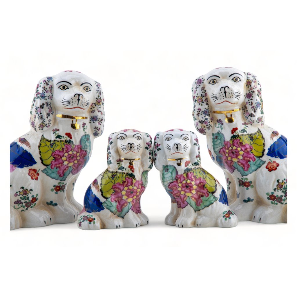 Danny's Fine Porcelain Home Decor Danny's Fine Porcelain Classic Staffordshire Dogs with A Twist! Pair of Porcelain 41344