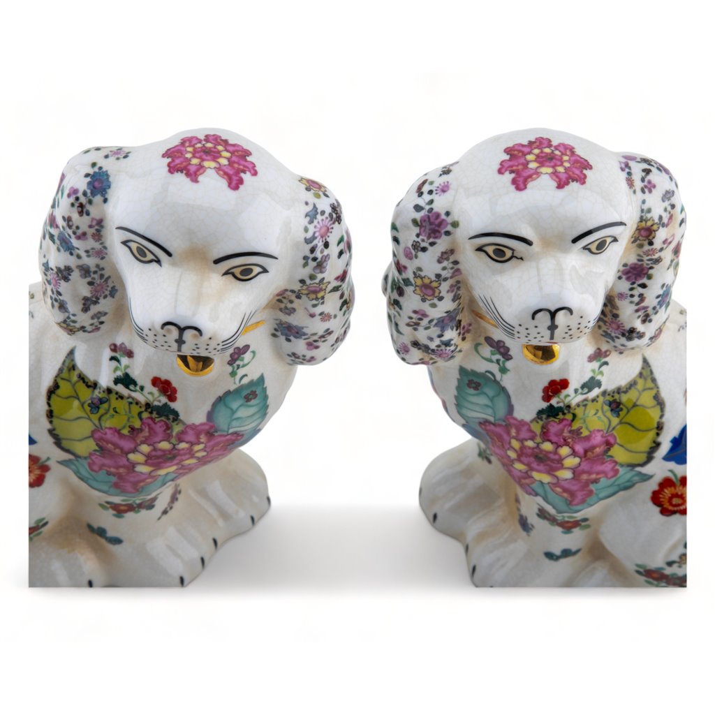 Danny's Fine Porcelain Home Decor Danny's Fine Porcelain Classic Staffordshire Dogs with A Twist! Pair of Porcelain 41344