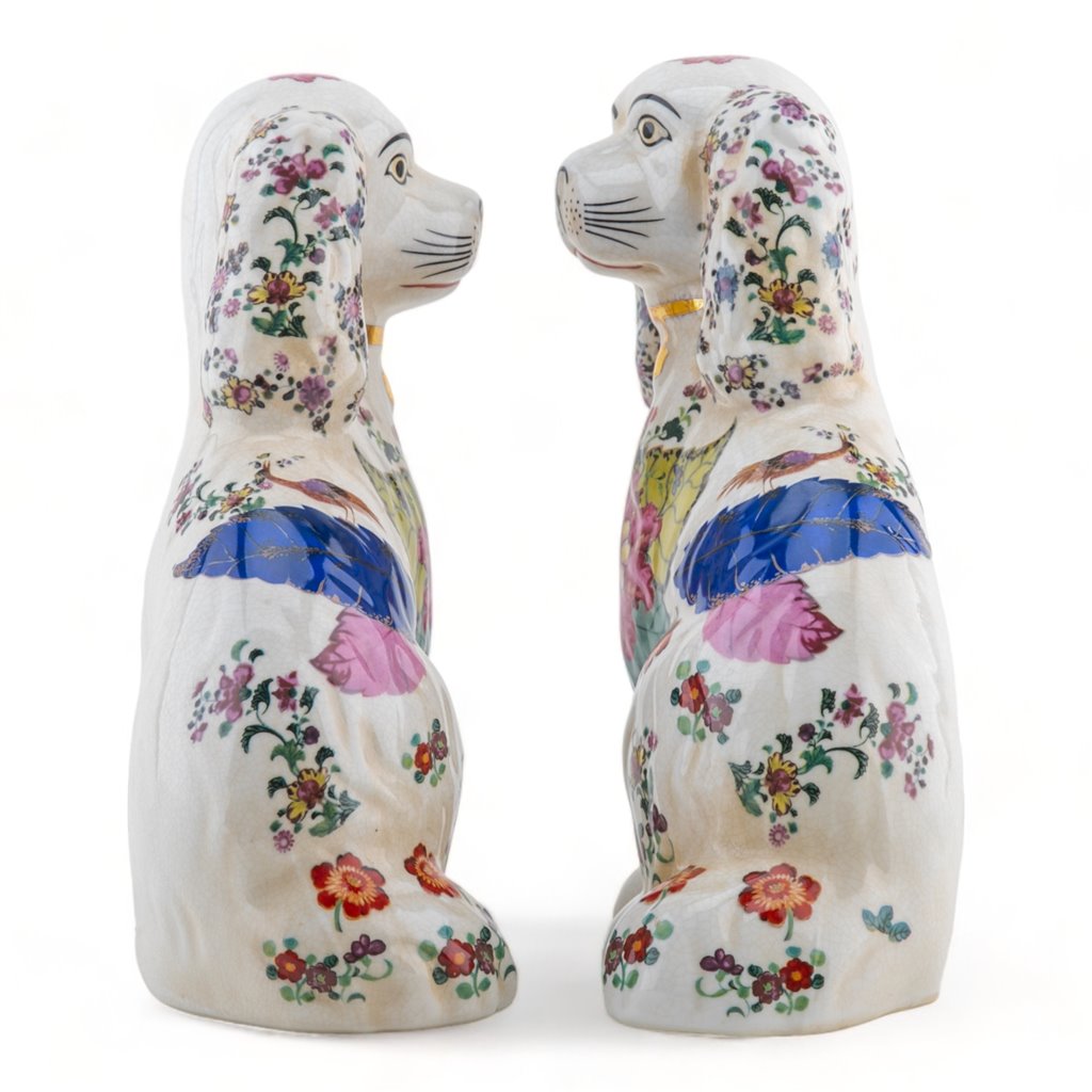 Danny's Fine Porcelain Home Decor Danny's Fine Porcelain Classic Staffordshire Dogs with A Twist! Pair of Porcelain 41344