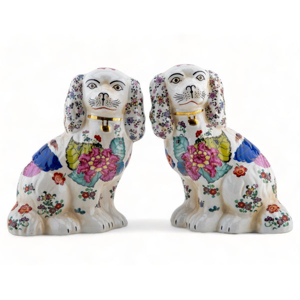 Danny's Fine Porcelain Home Decor Danny's Fine Porcelain Classic Staffordshire Dogs with A Twist! Pair of Porcelain 41344