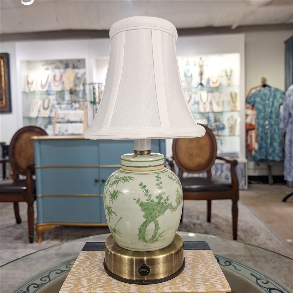 Danny's Fine Porcelain Home Decor Danny's Fine Porcelain Cordless Battery Rechargable Touch Lamp Green Bamboo Bulb Jar (Min 2)