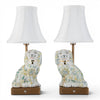 Danny's Fine Porcelain Home Decor Danny's Fine Porcelain Cordless Battery Rechargable Touch Lamp -Green Chimney Dog-Pair - Left and