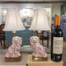 Danny's Fine Porcelain Home Decor Danny's Fine Porcelain Cordless Battery Rechargable Touch Lamp -Pink Floret Dog-Pair - Left and Right