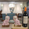 Danny's Fine Porcelain Home Decor Danny's Fine Porcelain Cordless Battery Rechargable Touch Lamp -Pink Floret Dog-Pair - Left and Right