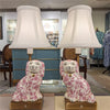 Danny's Fine Porcelain Home Decor Danny's Fine Porcelain Cordless Battery Rechargable Touch Lamp -Pink Floret Dog-Pair - Left and Right