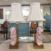 Danny's Fine Porcelain Home Decor Danny's Fine Porcelain Cordless Battery Rechargable Touch Lamp -Pink Floret Dog-Pair - Left and Right
