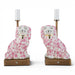 Danny's Fine Porcelain Home Decor Danny's Fine Porcelain Cordless Battery Rechargable Touch Lamp -Pink Floret Dog-Pair - Left and Right