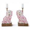 Danny's Fine Porcelain Home Decor Danny's Fine Porcelain Cordless Battery Rechargable Touch Lamp -Pink Floret Dog-Pair - Left and Right